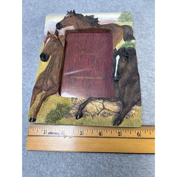 Horse-Themed Resin Photo Frame By Popular Imports 2003 5x7 Inches Brown & Multic - Picture 5 of 7